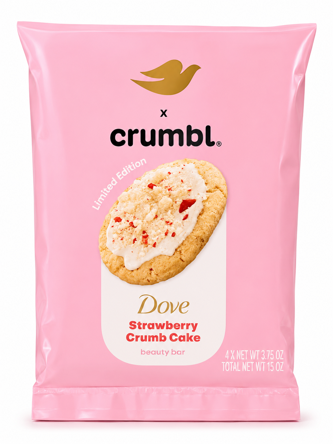 Pack de 4 Barras de Jabón Strawberry Crumb Cake Crumbl – Dove