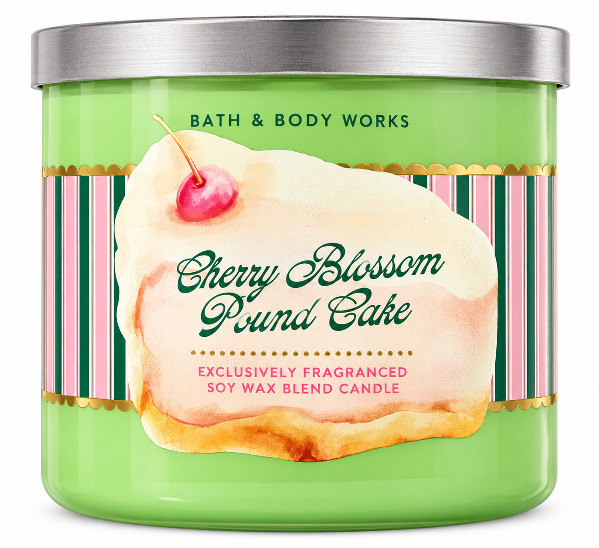 Vela Aromática Cherry Blossom Pound Cake 3 MECHAS – Bath & Body Works