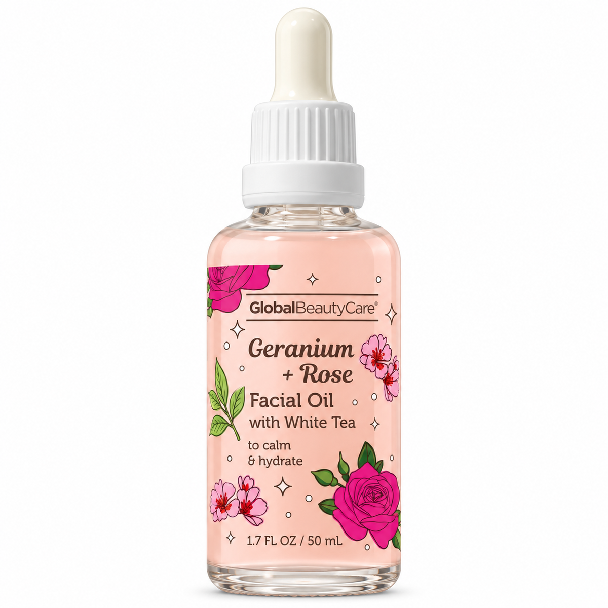 Aceite Facial Geranium + Rose con Té Blanco - Global Beauty Care 🌹✨