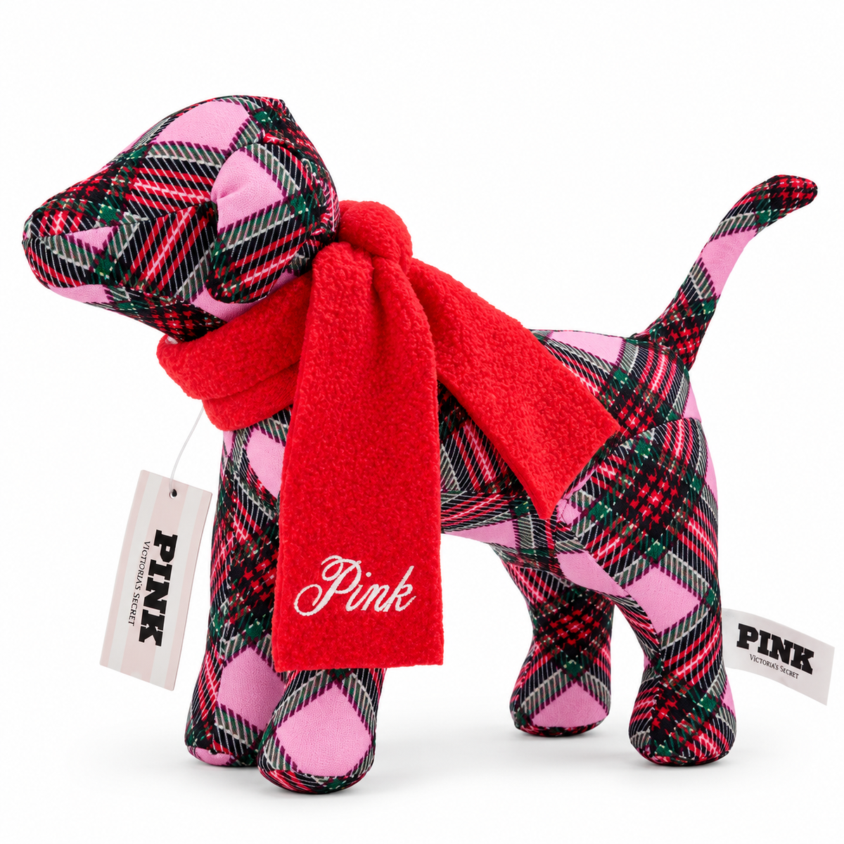 Perrito de Peluche Plaid Holiday - PINK by Victoria’s Secret 🎀🐶