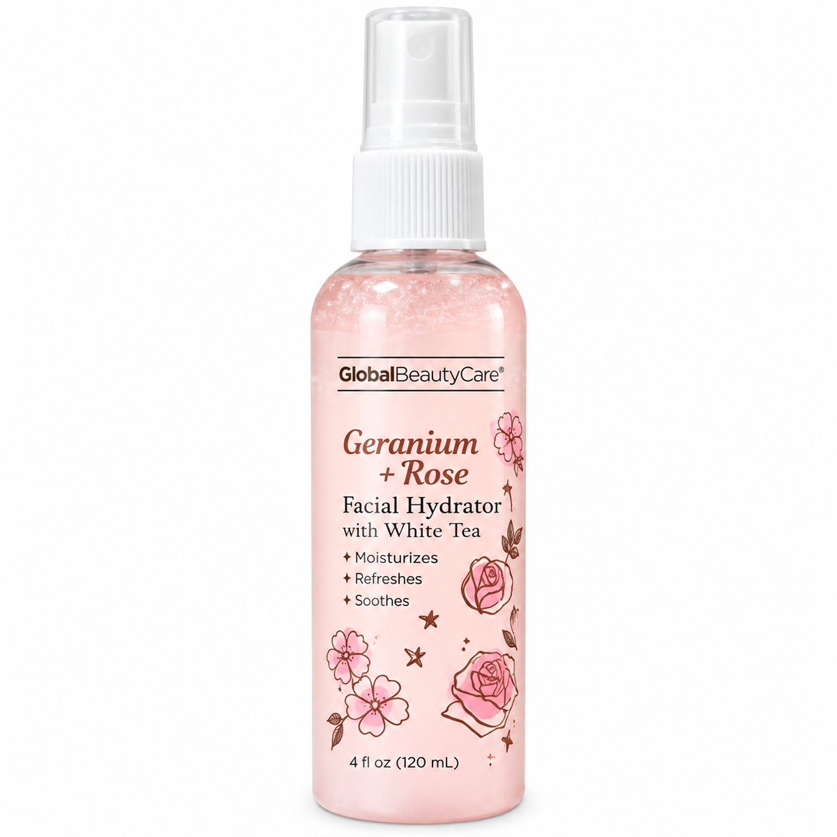 Hidratante Facial Global Beauty Care Geranium + Rose con Té Blanco 120 ml