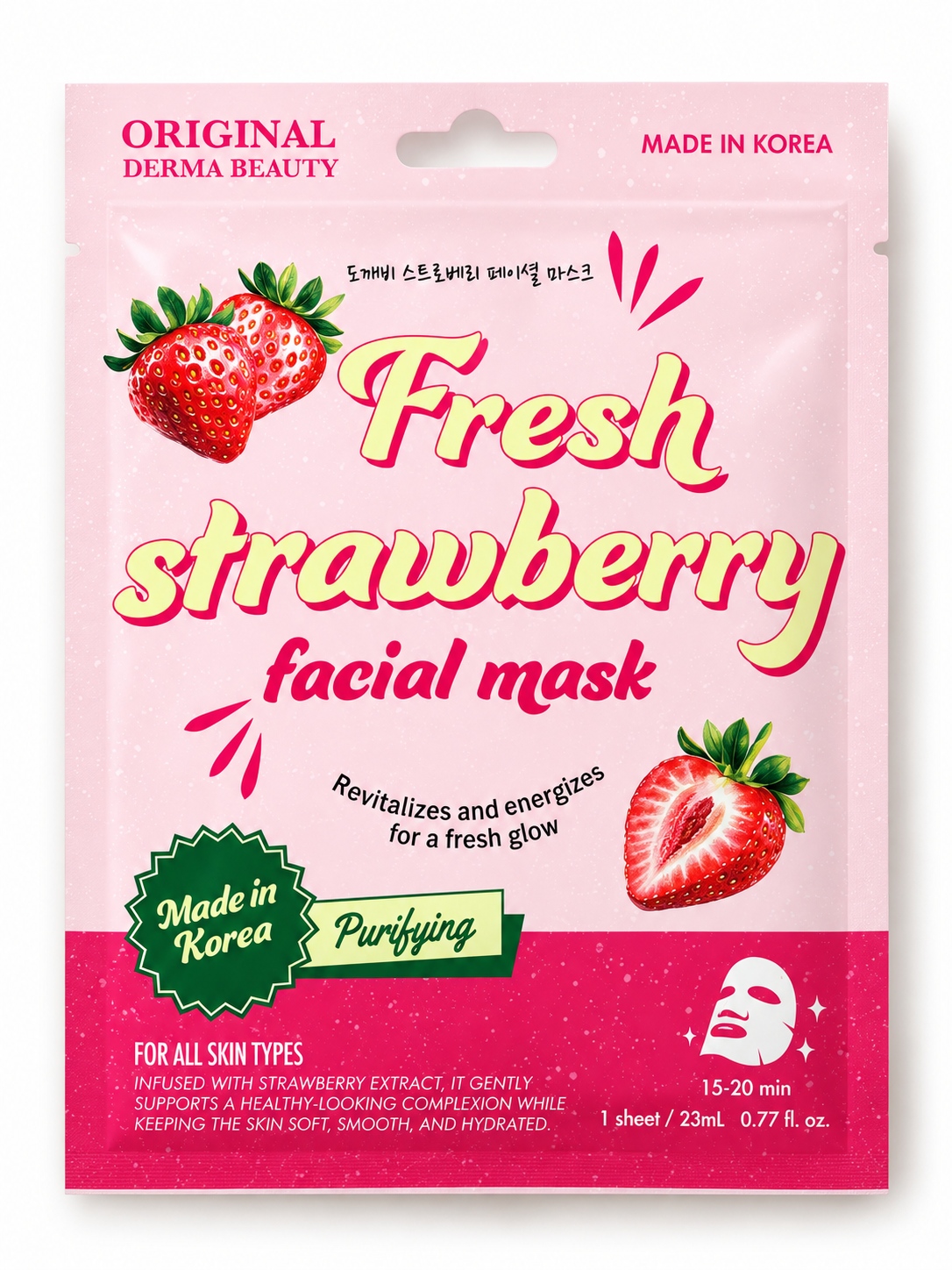 Fresh Strawberry Facial Mask - Original Derma Beauty 🍓💗