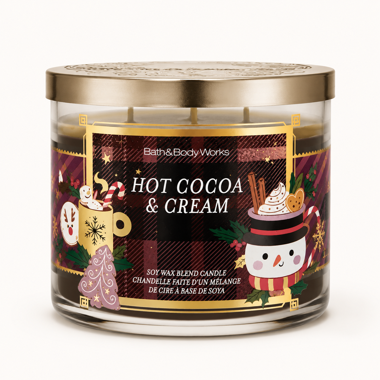 Vela aromática de 3 mechas Hot Cocoa & Cream - Bath & Body Works