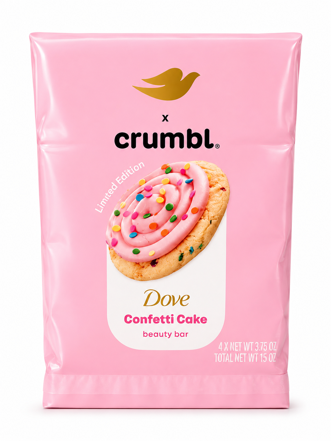 Pack de 4 Barras de Jabón Confetti Cake Crumbl – Dove