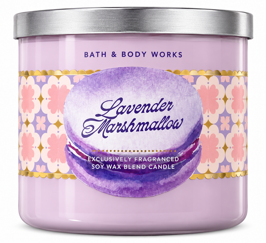 Vela Aromática Lavender Marshmallow 3 Mechas – Bath & Body Works