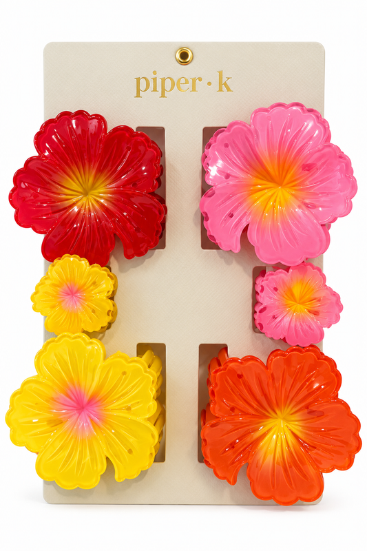 Set de 6 Pinzas para Cabello de Flores Piper K