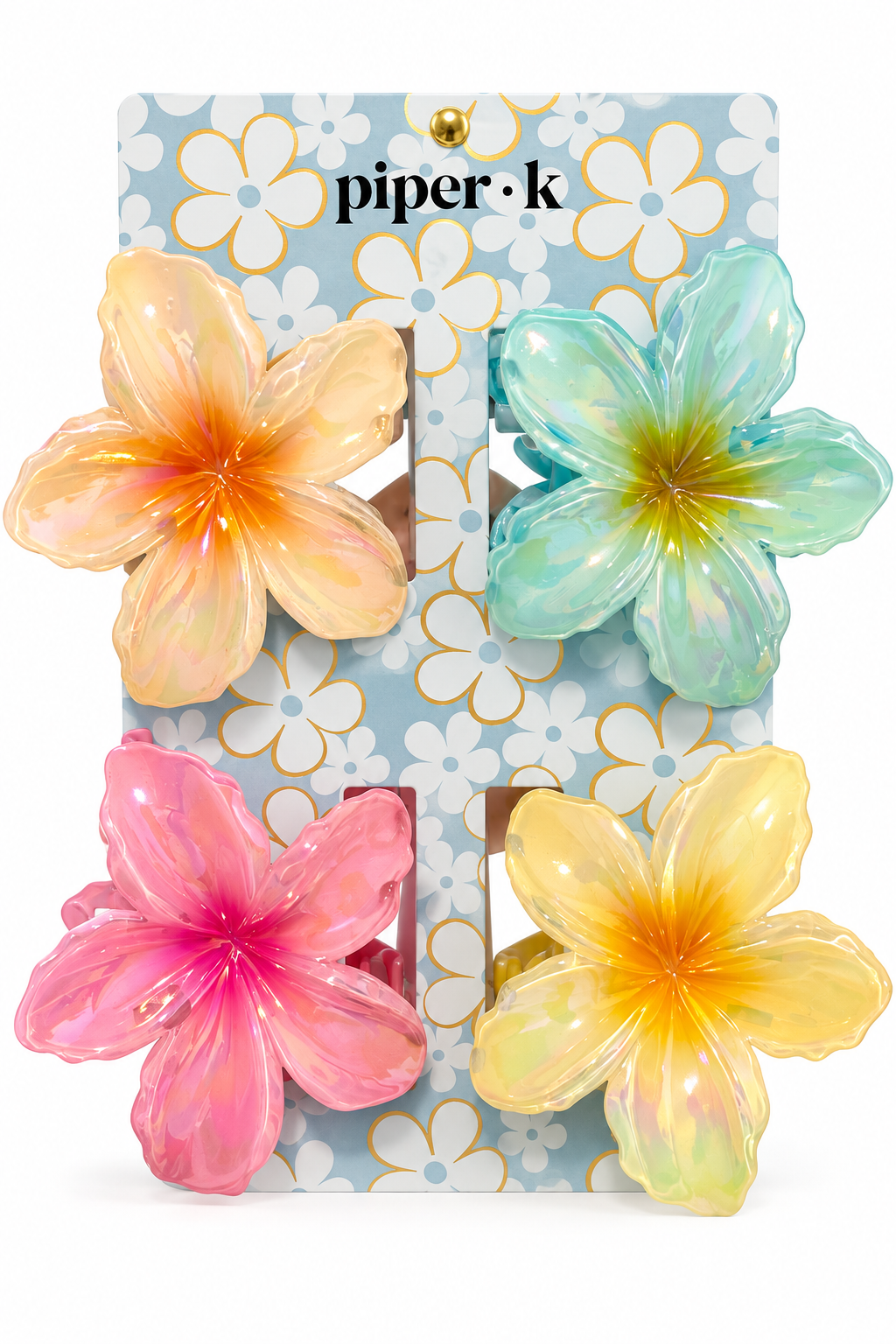 Set de 4 Pinzas para Cabello Flor Piper K