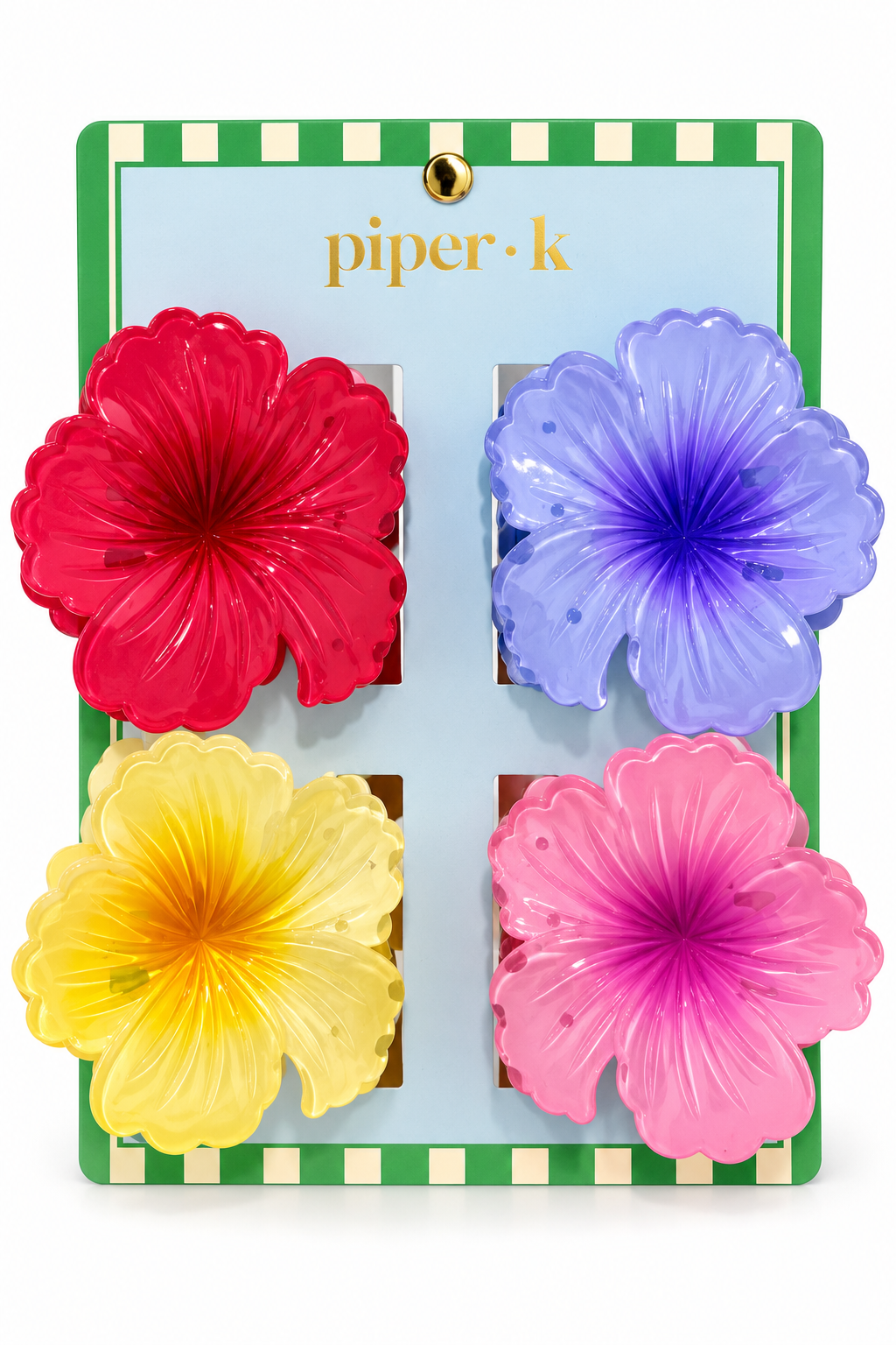 🌺 Set de 4 Pinzas para Cabello Flor Piper K