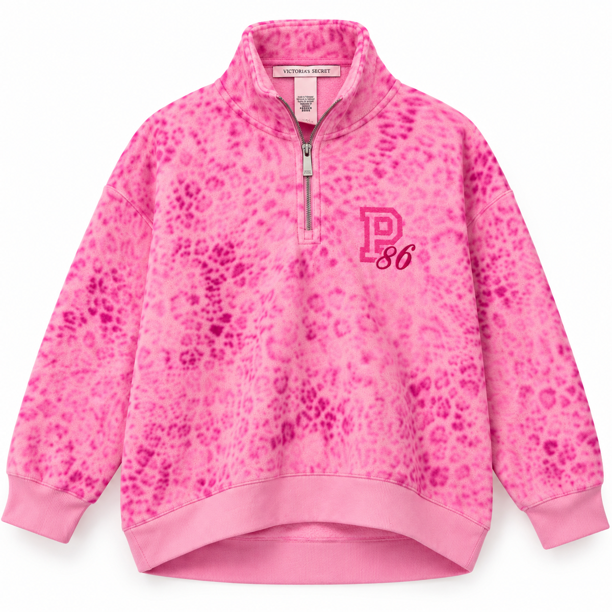 Sudadera Quarter-Zip Animal Print P86 – PINK Victoria’s Secret 💗