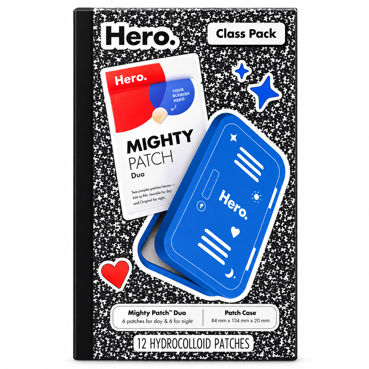 Mighty Patch Duo Class Pack 12 Parches Hidrocoloides + Estuche - Hero Cosmetics